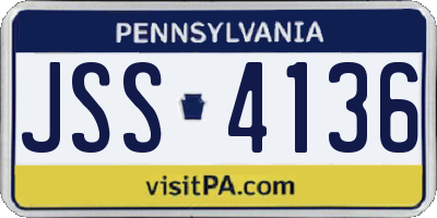 PA license plate JSS4136