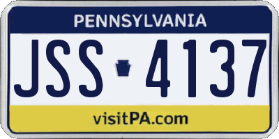 PA license plate JSS4137
