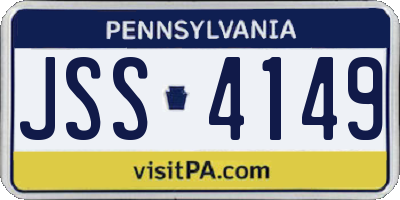 PA license plate JSS4149