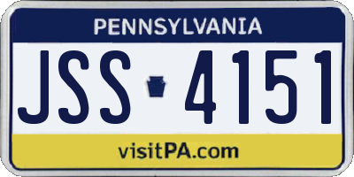PA license plate JSS4151