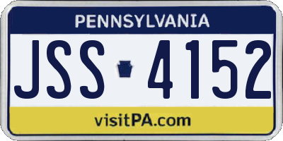 PA license plate JSS4152