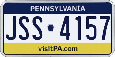 PA license plate JSS4157