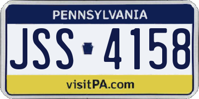 PA license plate JSS4158