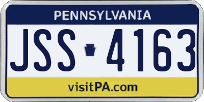 PA license plate JSS4163