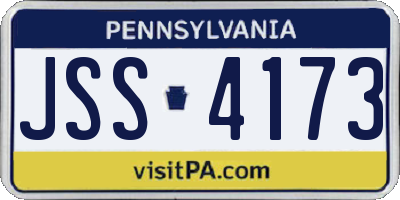 PA license plate JSS4173