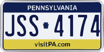 PA license plate JSS4174