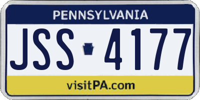 PA license plate JSS4177