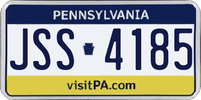 PA license plate JSS4185