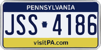 PA license plate JSS4186
