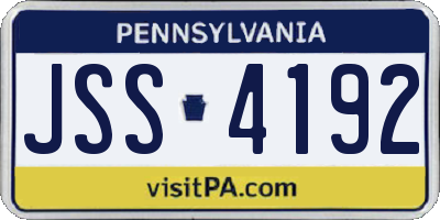 PA license plate JSS4192