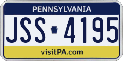 PA license plate JSS4195