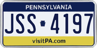 PA license plate JSS4197