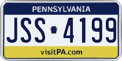 PA license plate JSS4199