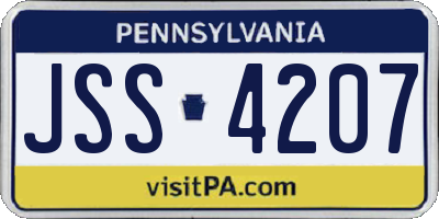 PA license plate JSS4207