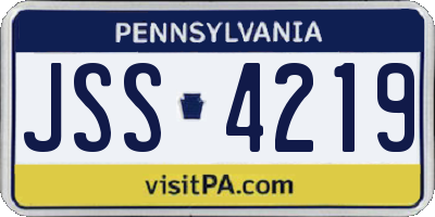 PA license plate JSS4219