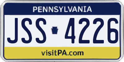 PA license plate JSS4226