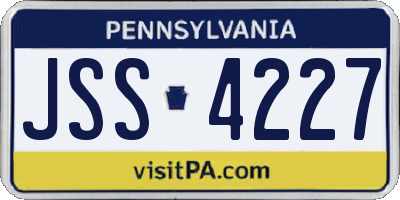 PA license plate JSS4227