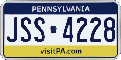 PA license plate JSS4228