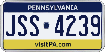PA license plate JSS4239