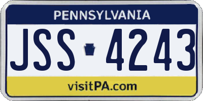 PA license plate JSS4243
