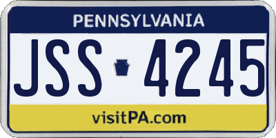 PA license plate JSS4245
