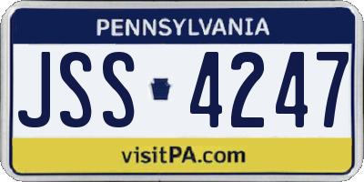 PA license plate JSS4247