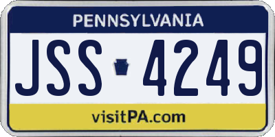 PA license plate JSS4249