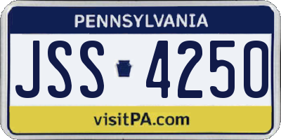 PA license plate JSS4250