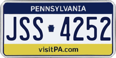 PA license plate JSS4252