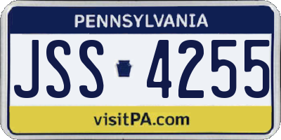 PA license plate JSS4255
