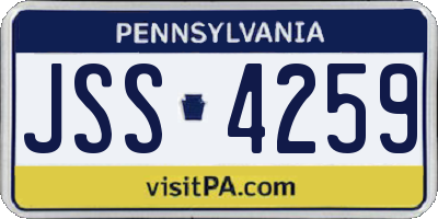 PA license plate JSS4259