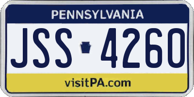 PA license plate JSS4260