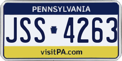PA license plate JSS4263