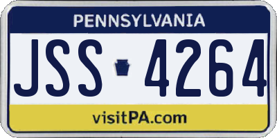 PA license plate JSS4264