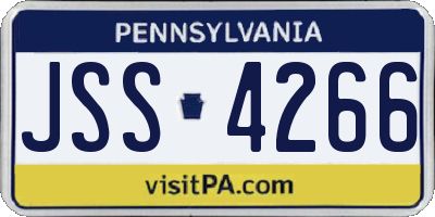 PA license plate JSS4266