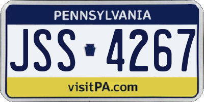 PA license plate JSS4267
