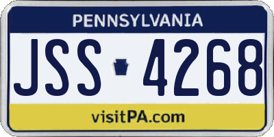 PA license plate JSS4268
