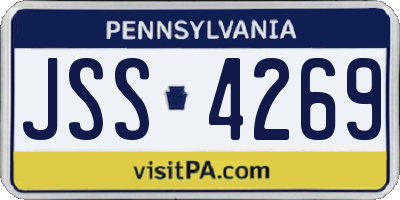 PA license plate JSS4269
