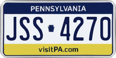 PA license plate JSS4270