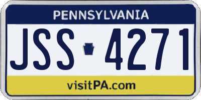 PA license plate JSS4271