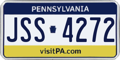 PA license plate JSS4272