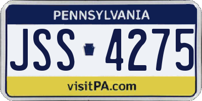 PA license plate JSS4275