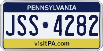 PA license plate JSS4282