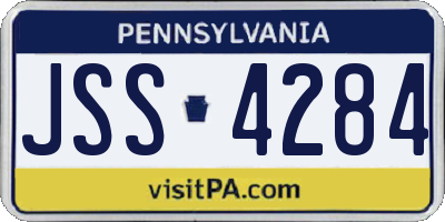 PA license plate JSS4284
