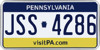PA license plate JSS4286