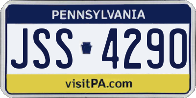 PA license plate JSS4290
