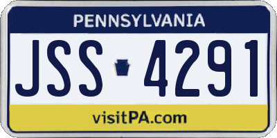PA license plate JSS4291