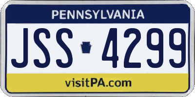 PA license plate JSS4299