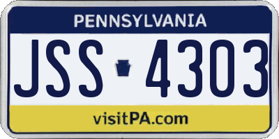 PA license plate JSS4303