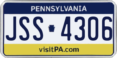 PA license plate JSS4306